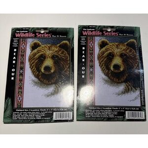 Janlynn Wildlife Series Bear Ours Counted Cross Stitch Kit 5x7 14 Count Aida